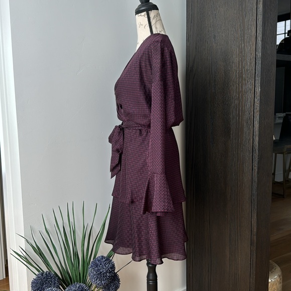 Joie Marcel chiffon dress in blackberry - Picture 4 of 10